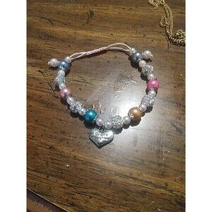 Charming Adjustable Granddaughter Heart Bracelet Pink/Blue/White